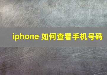 iphone 如何查看手机号码